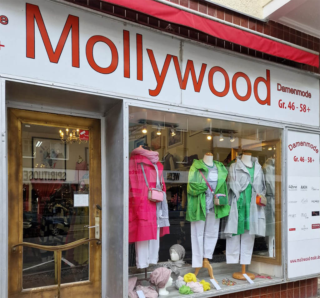 Außenansicht des Geschäfts "Mollywood-Moden" in Berlin